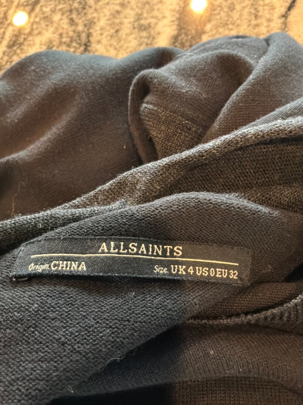 AllSaints Drina black convertible drape sweater dress size 0 - Picture 10 of 12
